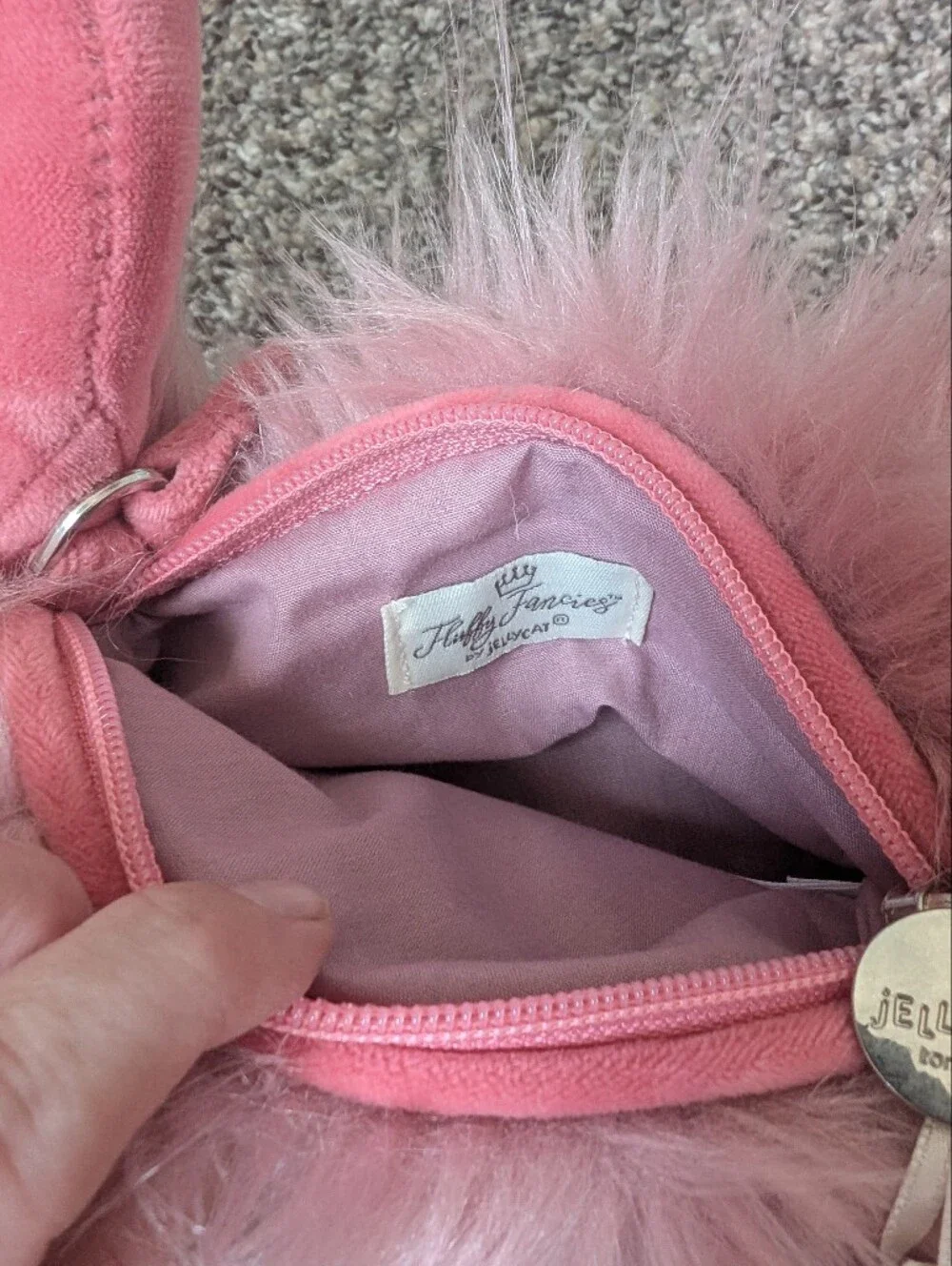 Jellycat Fluffy Fancies Pink Flamingo Plush Crossbody Bag Purse
